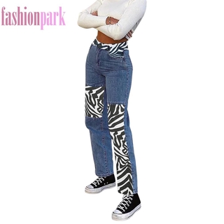 Quần jeans nữ lưng cao ống đứng xẻ ống