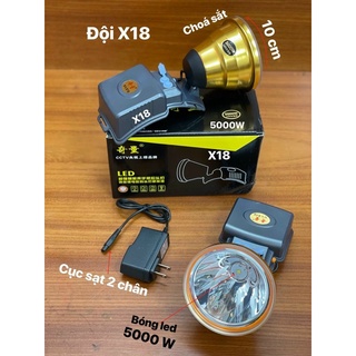 🔦 đèn đội choá lớn 10cm⚡️pin 10h⚡️chống nước ip68⚡️chiếu xa 800m.