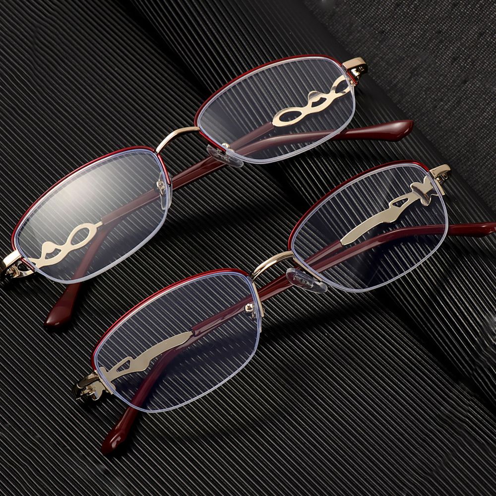 Kính mắt đọc sách chống ánh sáng xanh chống tia UV gọng kim loại trong suốt thời trang dành cho nữ
