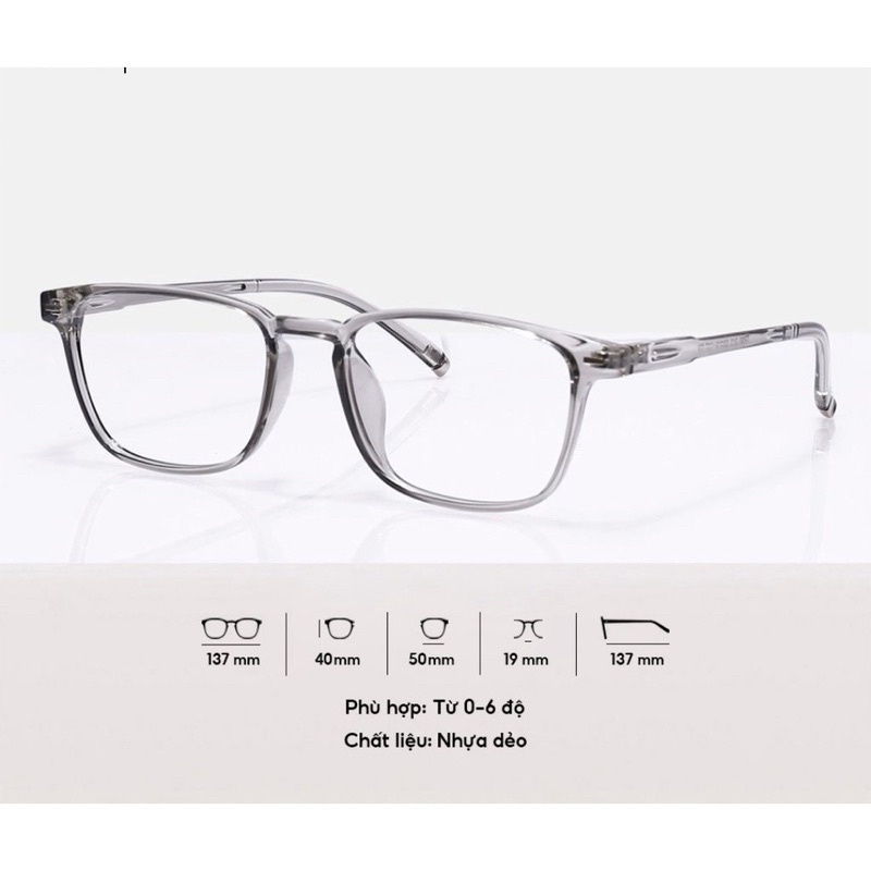 Gọng kính cận TR90 nhựa dẻo HÀN QUỐC phù hợp cho cả nam và nữ - cắt mắt cận loạn theo yêu cầu