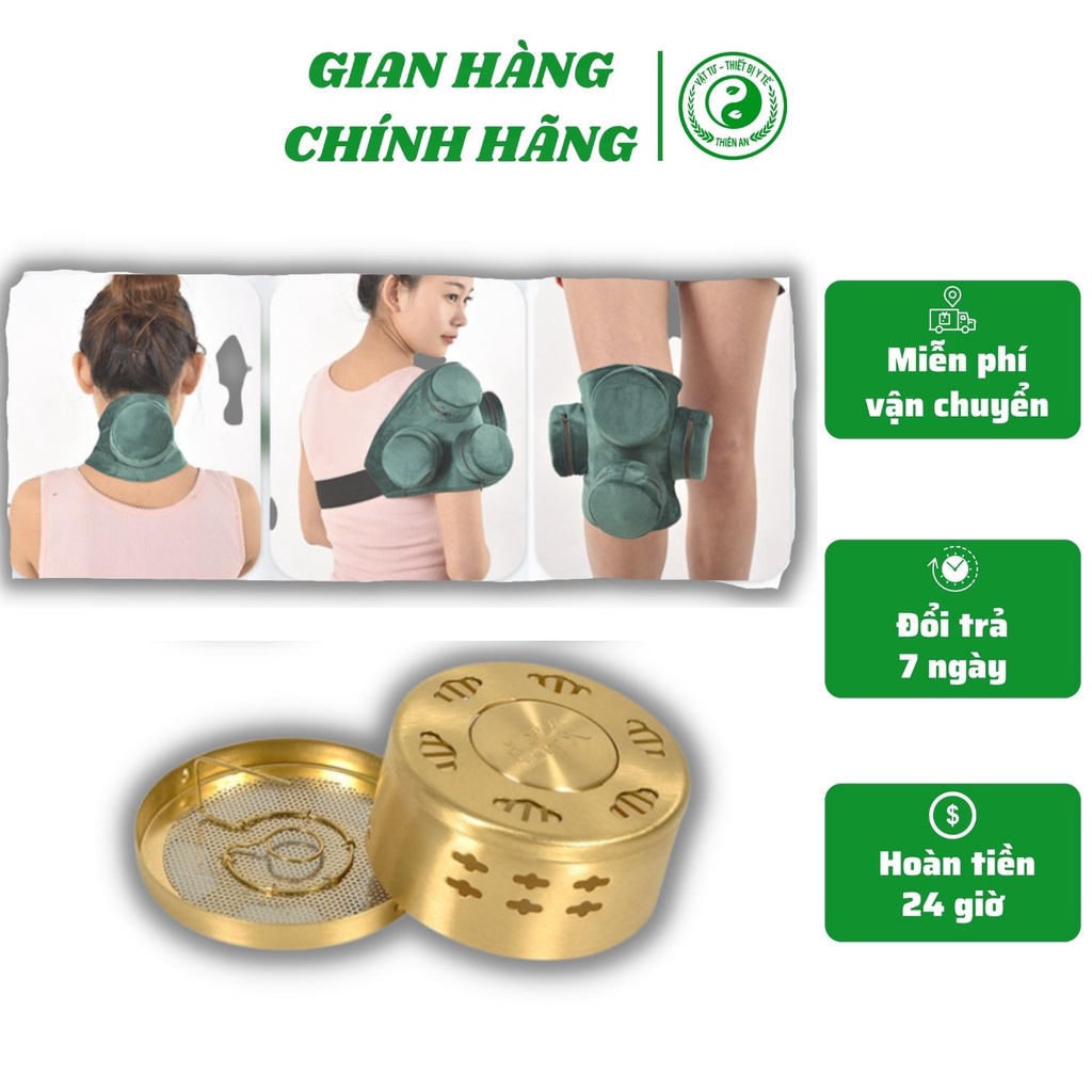 Hộp cứu ngải bằng đồng cao cấp-Bao nhung