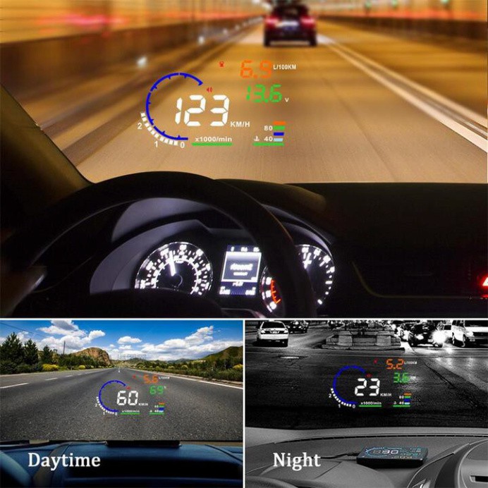 Sản Phẩm Bộ thiết bị hiển thị tốc độ HUD trên kính lái ô tô, xe hơi/ Mã sản phẩm A8 ..