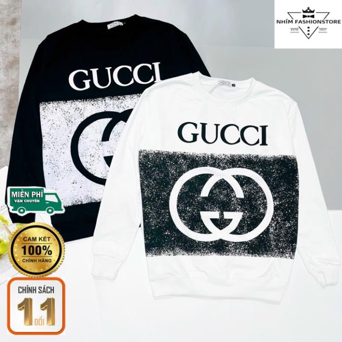 ÁO THUN NAM CỔ TRÒN IN CHỮ GUCCI LOANG TAY DÀI VẢI NỈ THỜI TRANG THOÁNG MÁT !