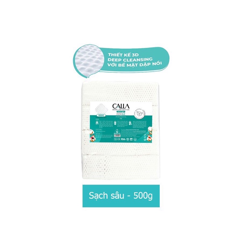 Bông tẩy trang làm sạch da Bông Bạch Tuyết Calla (Mẫu mới) 500g