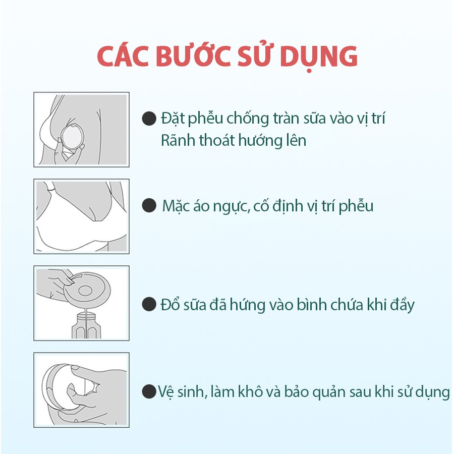 Phễu hứng chống tràn sữa CMBEAR cho các bà mẹ bỉm sữa - Thiết kế rãnh ngược tiện lợi - CMB04