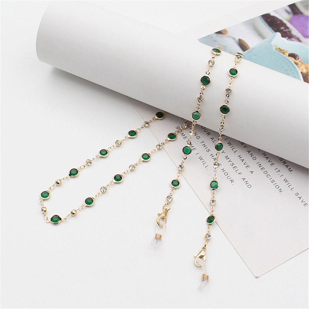 ROSE Chuỗi Dây Đeo Mắt Kính Đính Hạt Pha Lê Thời Trang