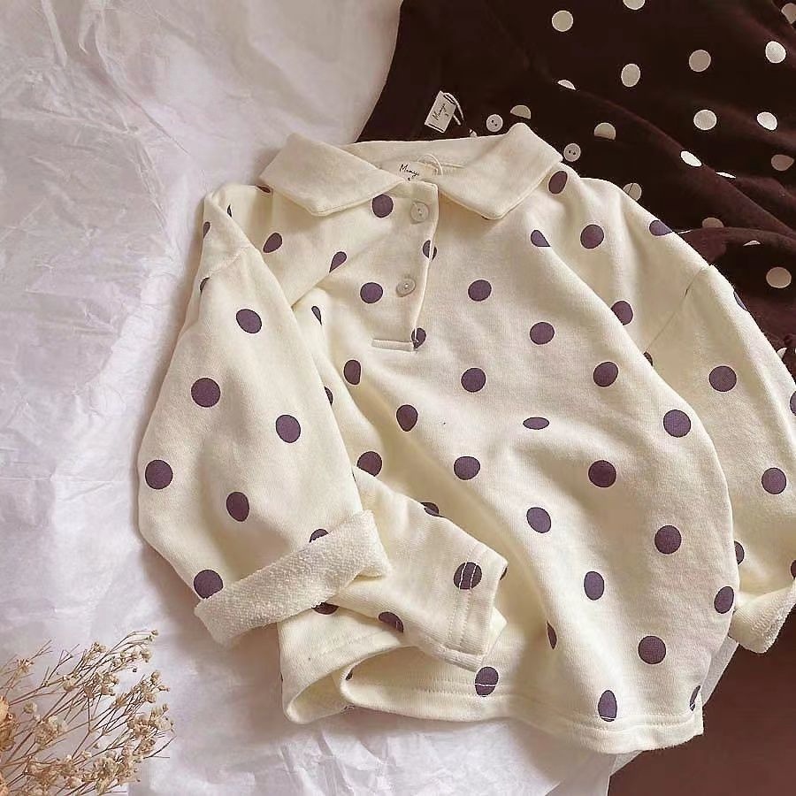 Áo Thun Cotton Tay Dài Có Cổ Thời Trang Xuân Thu Mới Dành Cho Bé Gái