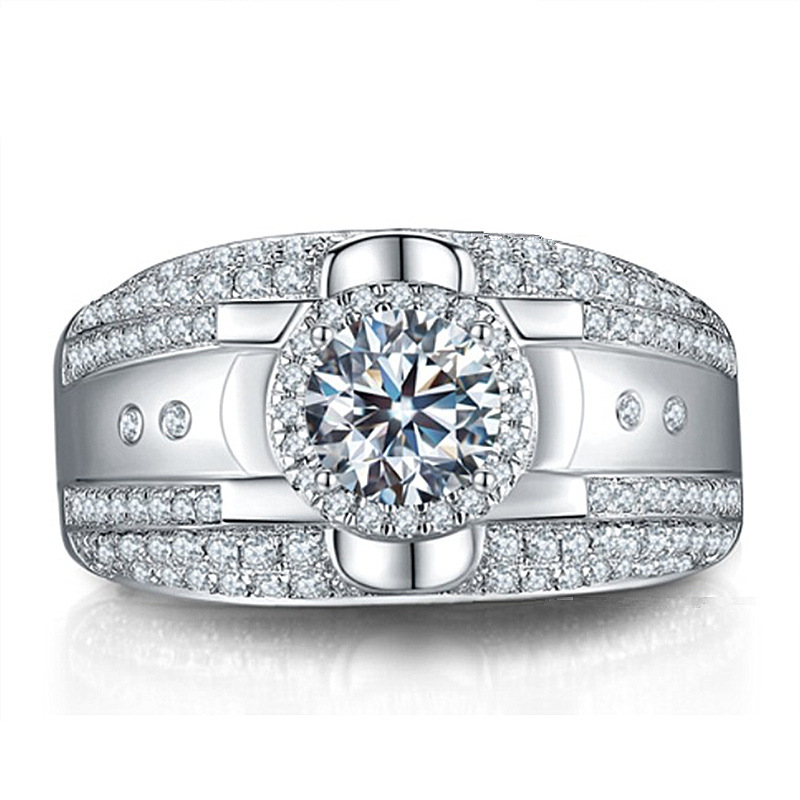 Nhẫn mạ bạc 925 đá zircon đá kim cương kiểu Hàn