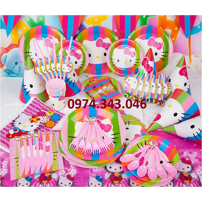 bộ đồ trang trí sinh nhật Hình Hello Kitty