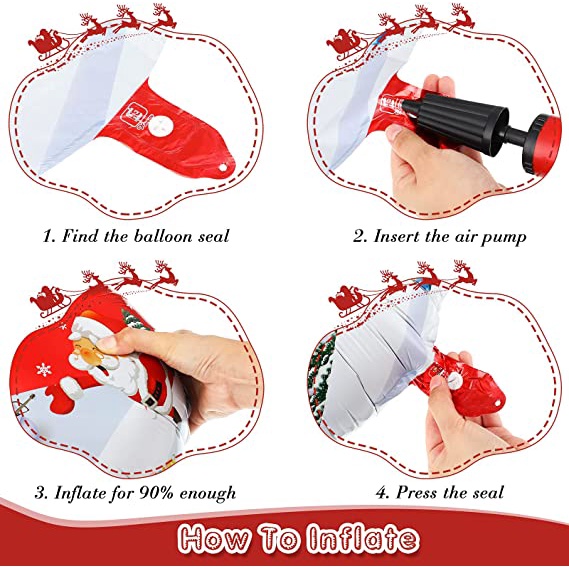 Bong Bóng Lá Nhôm Cỡ Lớn Trang Trí Giáng Sinh