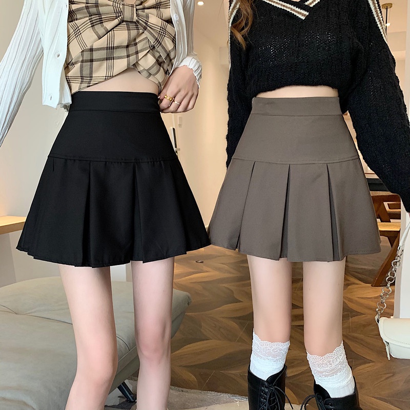 Chân Váy Chữ A Lưng Cao Xếp Ly Thời Trang Hàn Quốc Cho Nữ