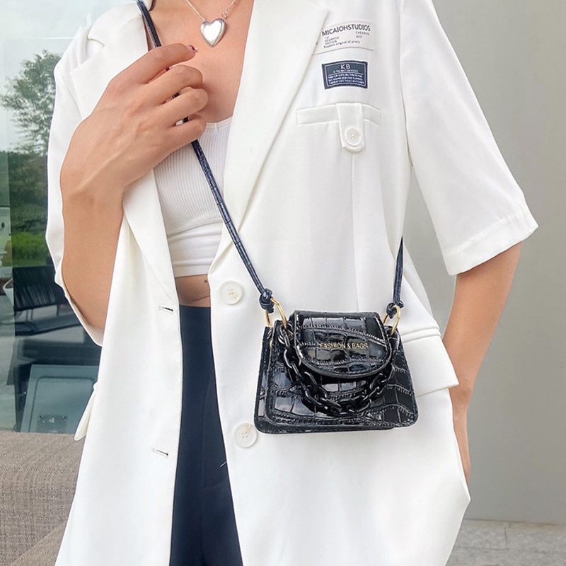 Túi đeo chéo vai IELGY dây xích dày dặn hợp thời trang cho nữ