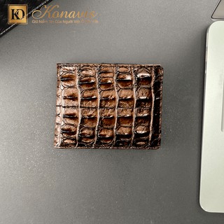 Ví da cá sấu thật Konavis cao cấp dạng ngang làm từ da cá sấu màu nâu lịch lãng - CW03-02