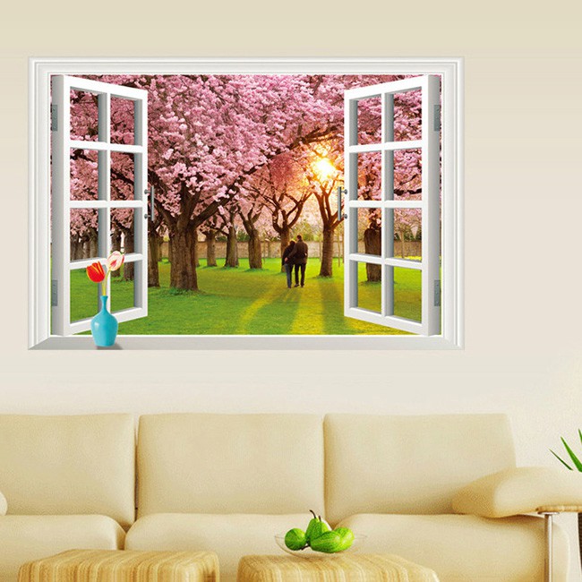 Decal Cửa Sổ Mùa Thu