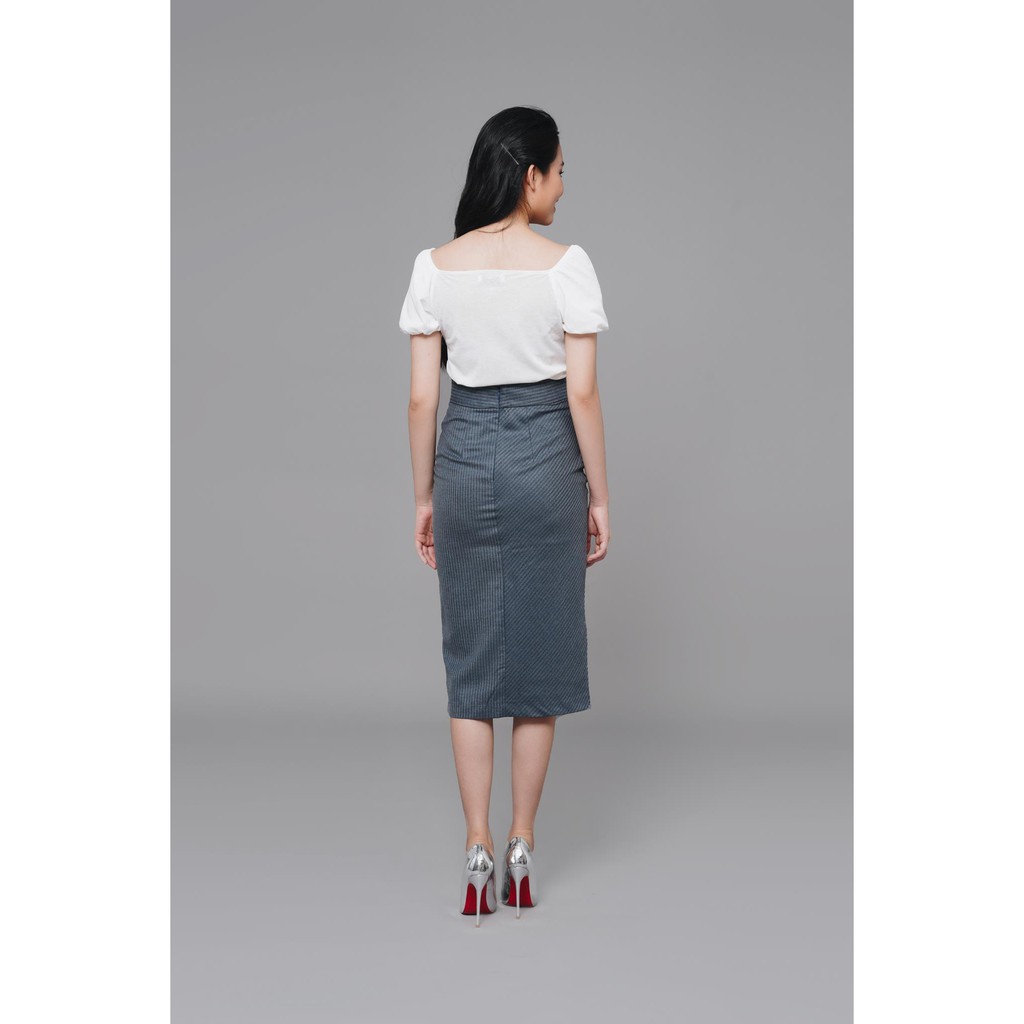 [Mã FASHIONMALLT4 giảm 15% đơn 150k] Chân váy jupe viscose kẻ xanh Z281 NỮ TNG | BigBuy360 - bigbuy360.vn