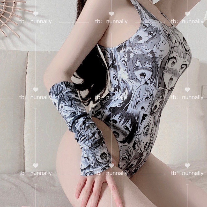 Găng Tay + Bodysuit Ahegao • Khuôn Mặt Hoạt Hình Nhiều Cảm Xúc - Cosplay Nhật Bản Sexy | BigBuy360 - bigbuy360.vn