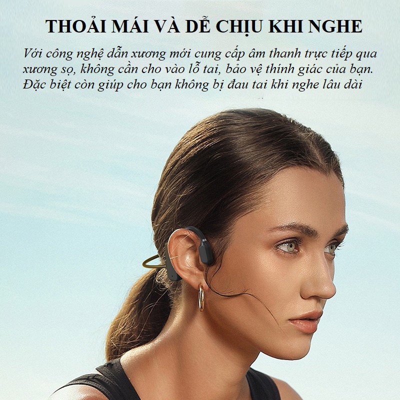 Tai Nghe Nhét Tai ❤️FRRESHIP❤️ Tai Nghe Dẫn Xương Truyền Âm Thanh Qua Xương Sọ - Tai Nghe Bluetooth X19 Âm Thanh Sống Độ