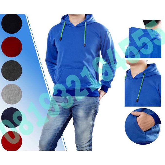 Áo Khoác Hoodie Màu Trơn Jppal647- Không Có Dây Kéo 438s