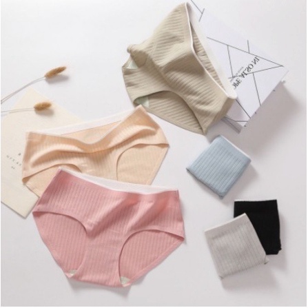 Quần lót cotton gân tăm không đường may kháng khuẩn