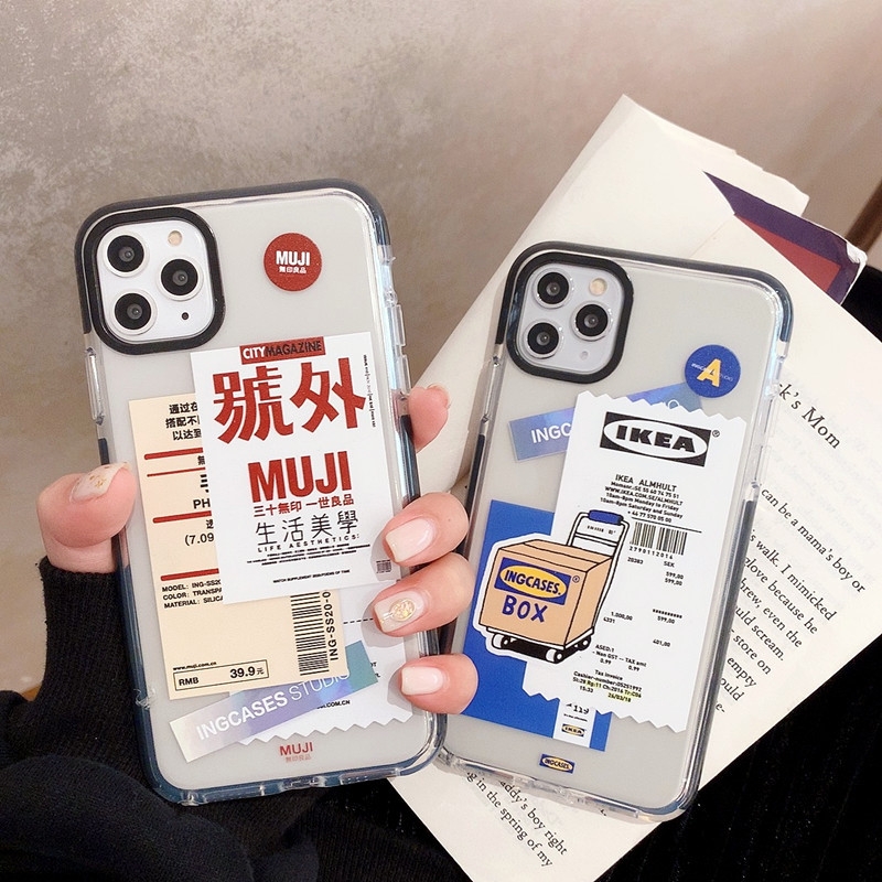 HM| MUJI IKEA Ốp Lưng Silicone Trong Suốt In Hình Độc Đáo Cho Iphone 6 6s 7 8 Plus X Xs Xr Max 11 Pro Max Se 2020