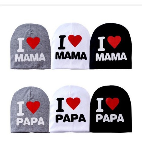 Mũ Len I LOVE PAPA MAMA