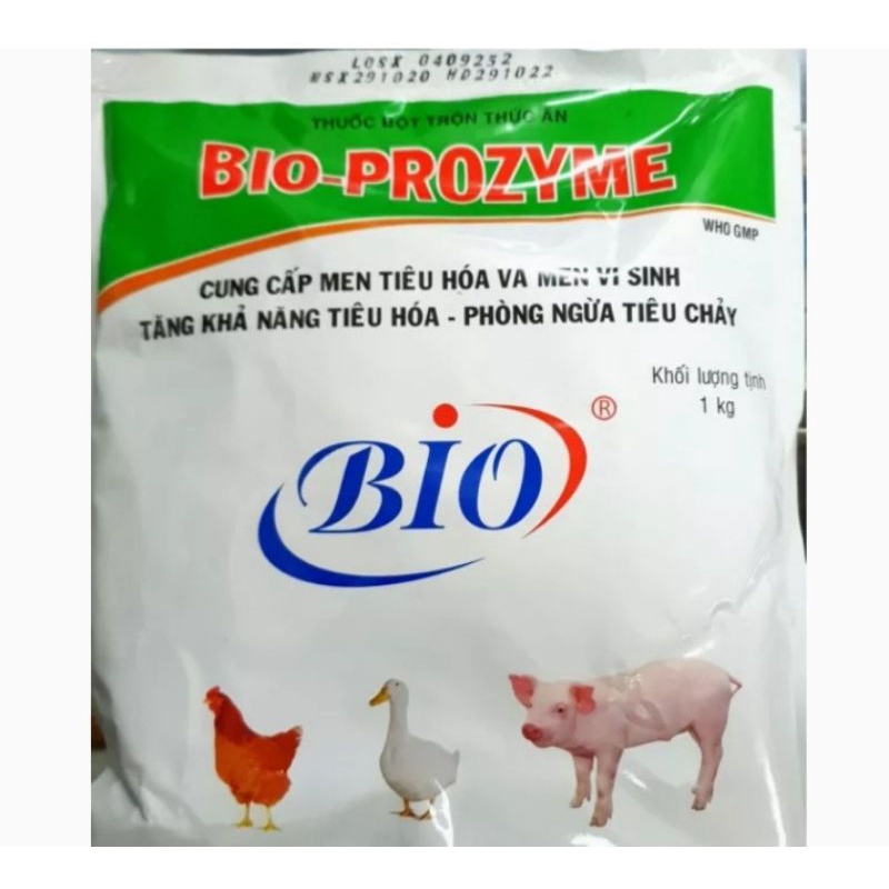 Bio prozyme 1kg trộn thức ăn, đường ruột của vật nuôi hsd 08/09/2024