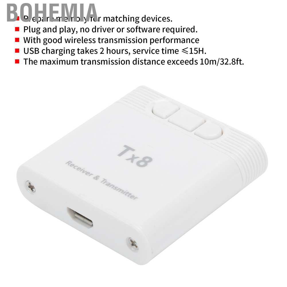 Bộ Thu Phát Âm Thanh Bluetooth 5.0 Phong Cách Bohemia Tx Rx 3.5mm