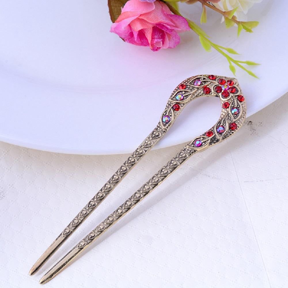 Kẹp Tóc Mạ Đồng Đính Đá Hình Hoa Xinh Xắn