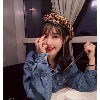 [238] Mũ nồi Beret da báo (sẵn 4 màu)