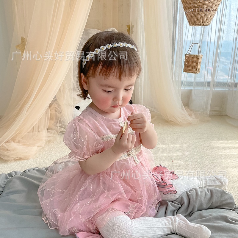 Băng đô turban dây mảnh màu trắng phong cách Hàn quốc xinh xắn cho bé gái