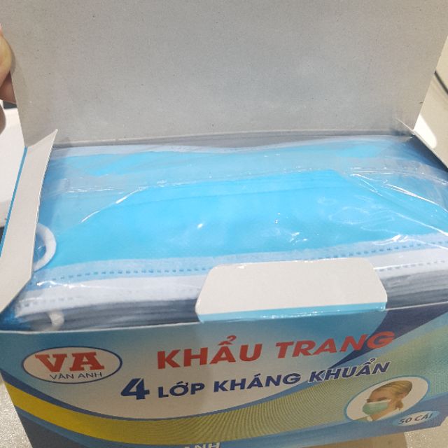 &lt;XẢ KHO&gt; KHẨU TRANG Y TẾ KHÁNG KHUẨN 4 LỚP - HỘP 50C