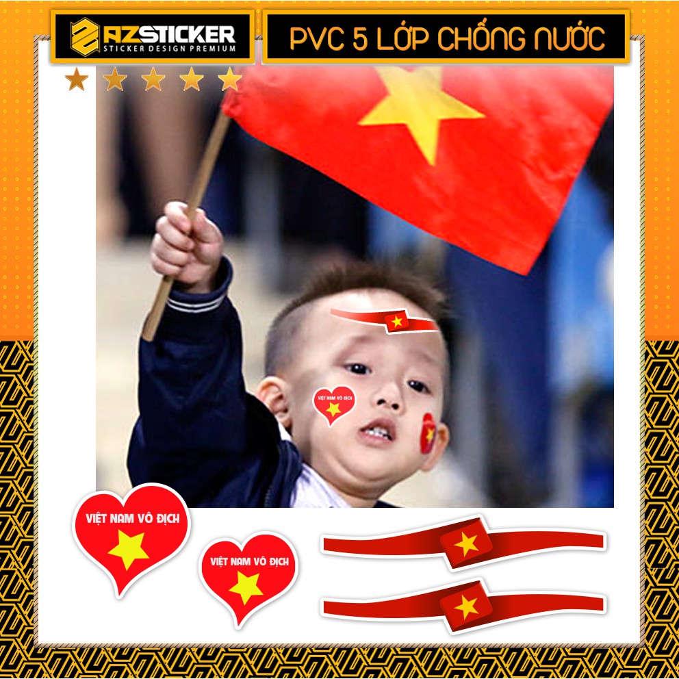 Sticker Dán Nón Bảo Hiểm Chống Nước | Set Single Dán Cổ Động Việt Nam