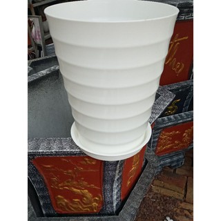 10 cái chậu vân sóng kèm đĩa hứng nước phi 25cm cao 30cm