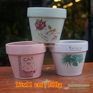 Chậu gốm sứ in hình ngộ nghĩnh dễ thương trồng cây nhỏ để bàn
