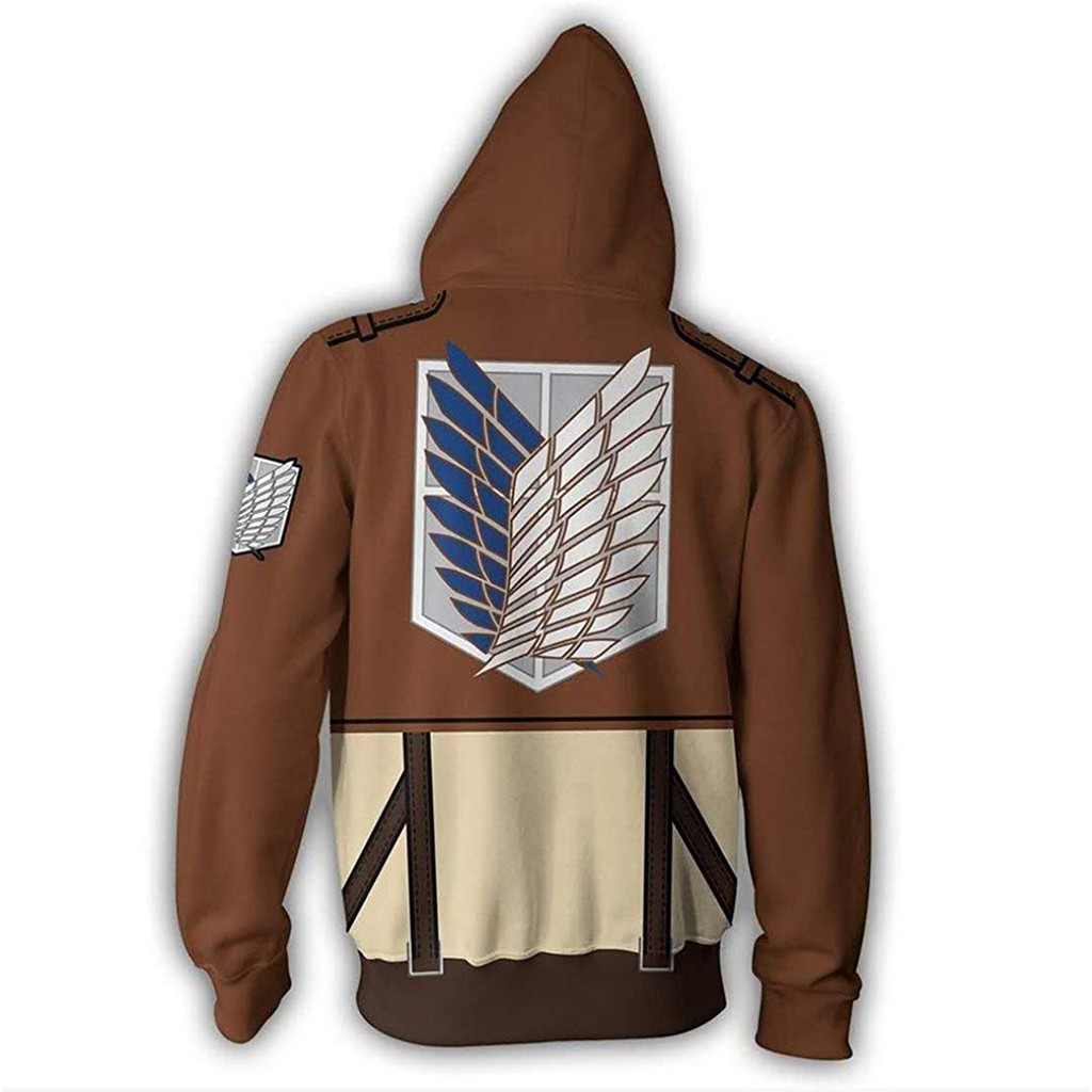 Áo khoác HUQISHA in hình anime Attack on Titan 3D thời trang đường phố cho nam nữ