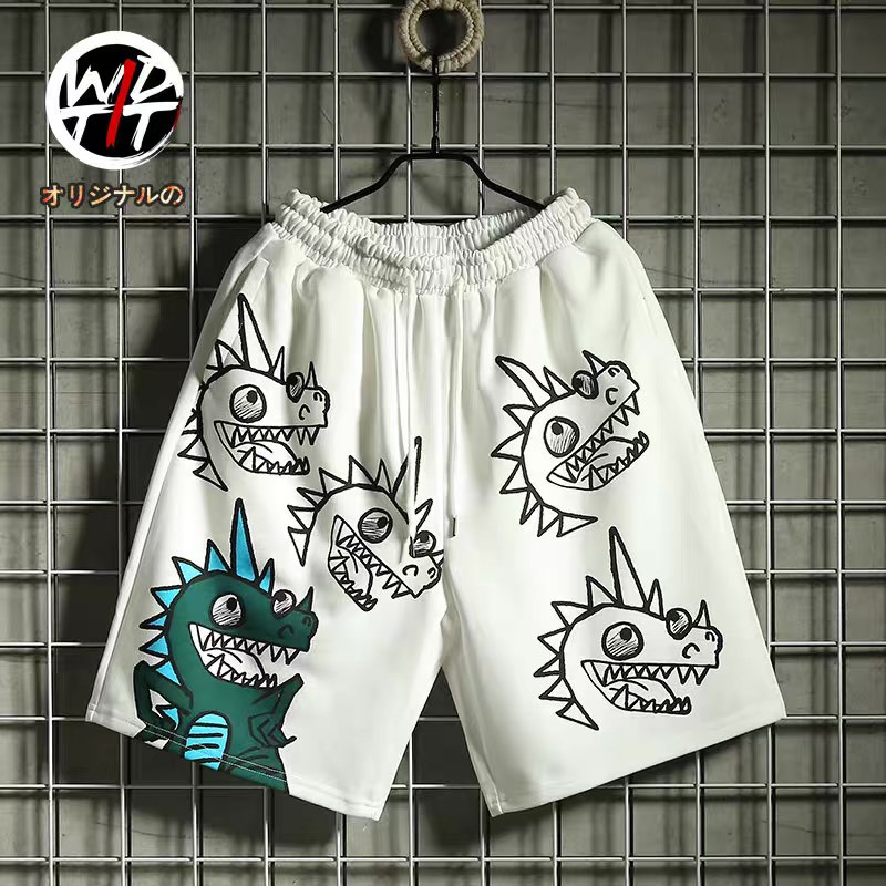 ❤️ GIÁ SỈ ❤️ Quần short thun Unisex, Quần đùi nam nữ in khủng long mặc nhà thể thao có túi lớn lưng thun rút dây Q045