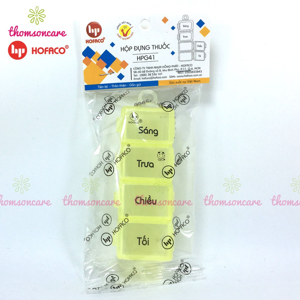 Hộp chia thuốc theo ngày sáng trưa chiều tối 4 ngăn, khay phân liều đựng thuốc loại mini thoeo buổi nhiều ngăn
