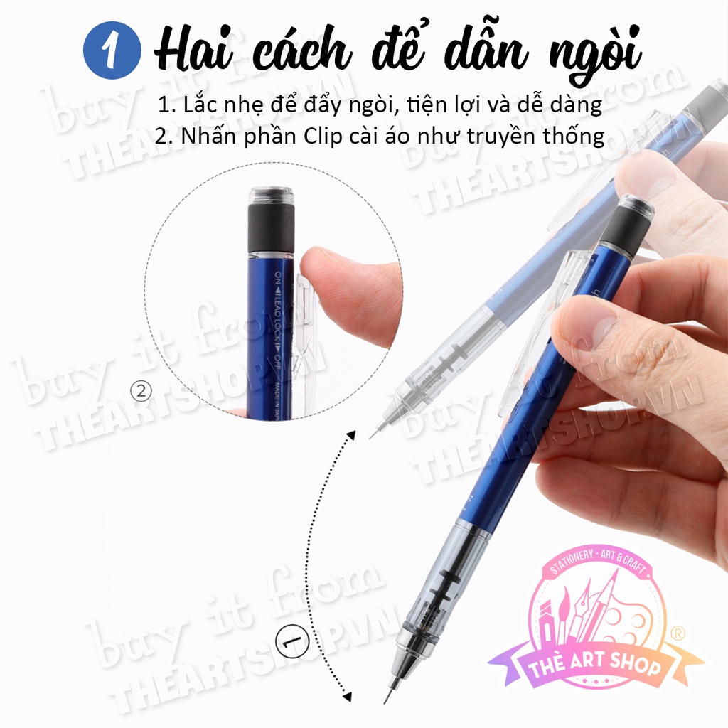 Bút chì cơ khí lắc đẩy ngòi TOMBOW Mono Graph cao cấp Nhật Bản ngòi 0.3mm/0.5mm THEARTSHOP