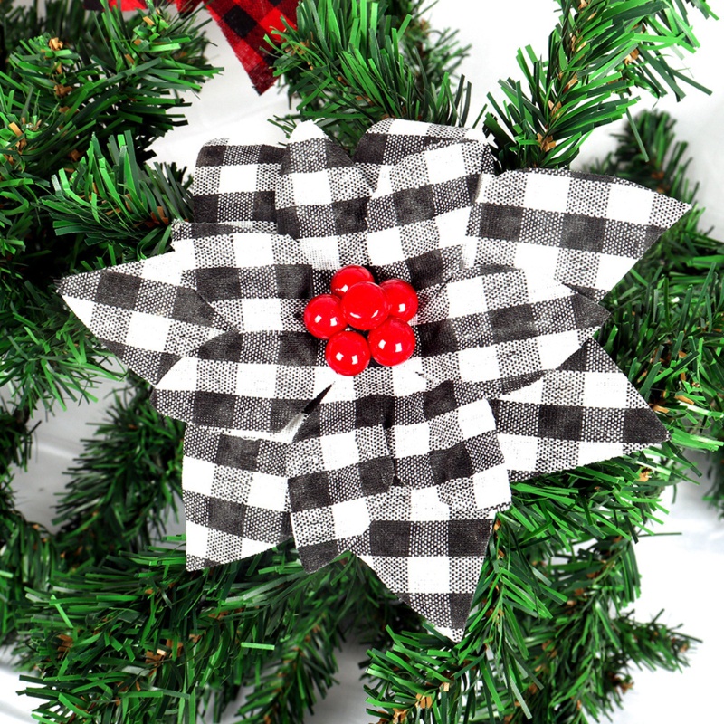 1 Set 5 Bông Hoa Poinsettia Trang Trí Giáng Sinh