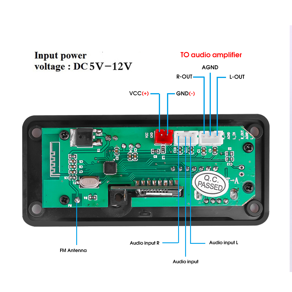 Bảng Mạch Giải Mã Âm Thanh Mp3 Bluetooth 5.0 12v Chuyên Dụng Cho Xe Hơi