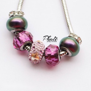 BeCharm Pha Lê Swarovski Mặt Cắt Dát Hình Thoi S14mm