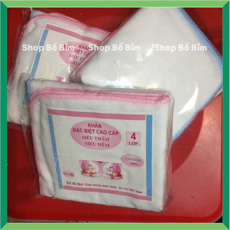 ⚡BÁN LỖ XIN 5 SAO⚡Set 10 chiếc Khăn xô sữa trắng 3-4 lớp siêu thấm, siêu mềm hàng xuất Nhật (1 gói)