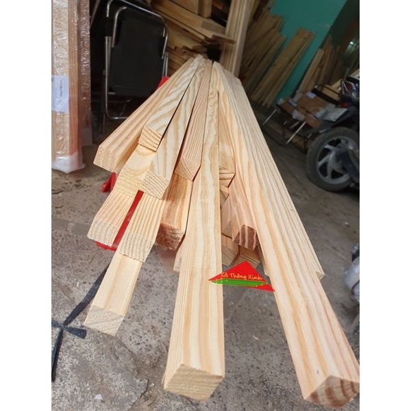 Thanh gỗ thông vuông 2cm ,dài 1m2 dùng làm nẹp, đóng chuồng thú cưng, làm khung viền,trang trí nhà cửa,chế DIY