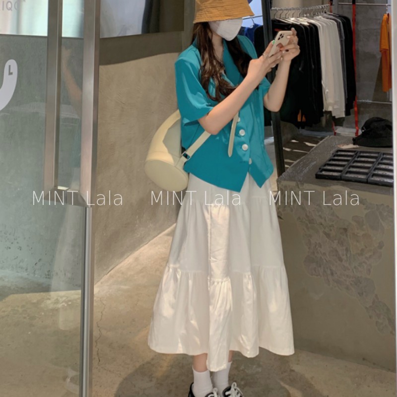 Chân Váy Trắng Xòe Dài Qua Gối 3 Tầng Vintage - Loại Đẹp | BigBuy360 - bigbuy360.vn