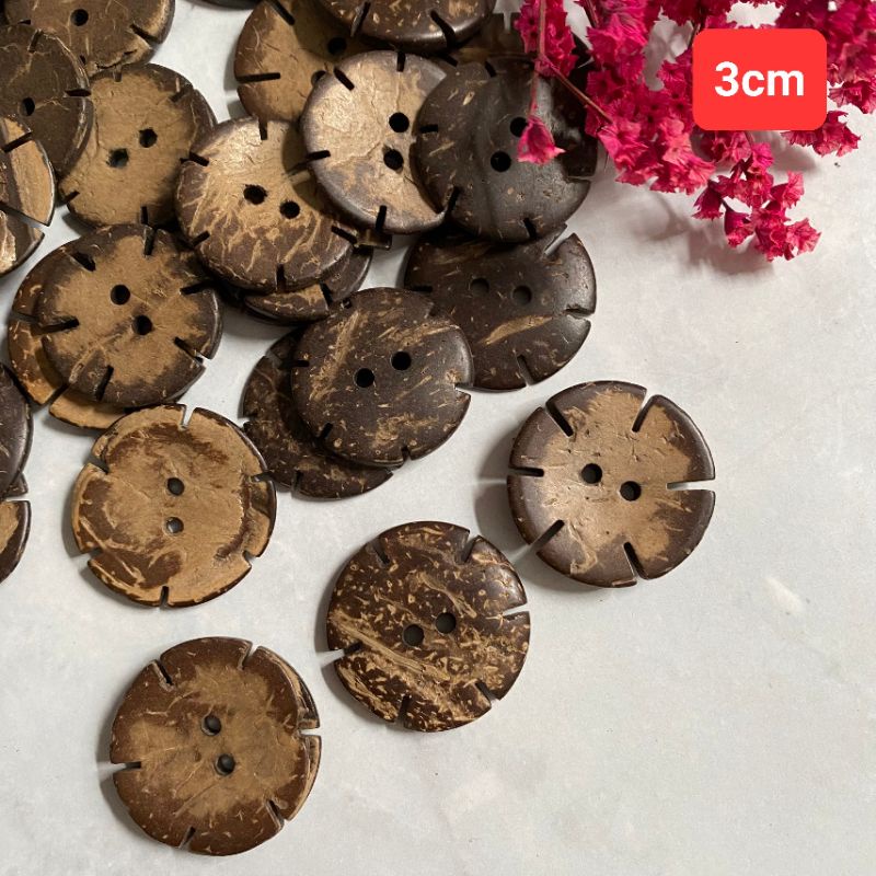 Nút dừa ,size 1 cm  đến 3.5cm