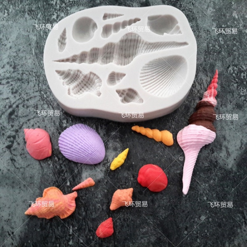 khuôn silicon ốc trang trí bánh