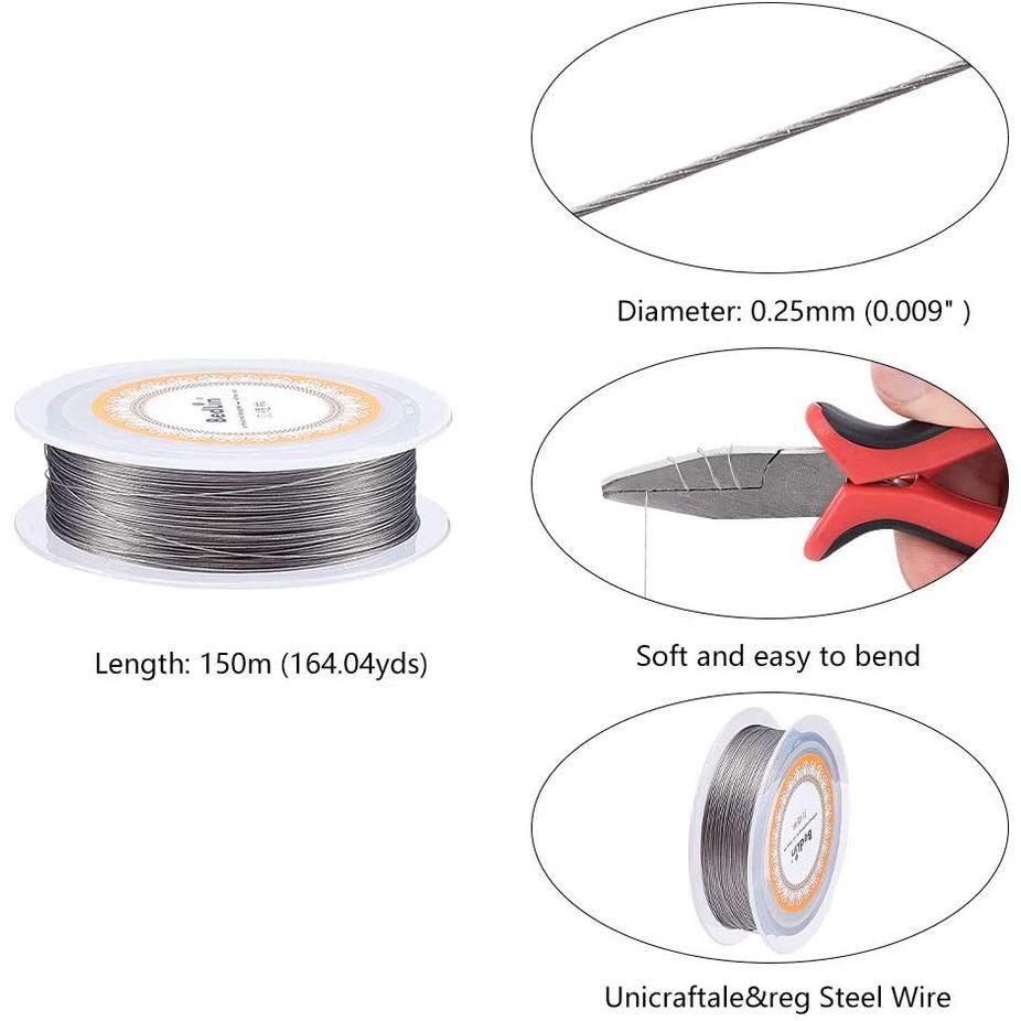 Cuộn Dây Thép Không Gỉ Dẻo 1oll 0.25-1mm Dùng Làm Đồ Trang Sức