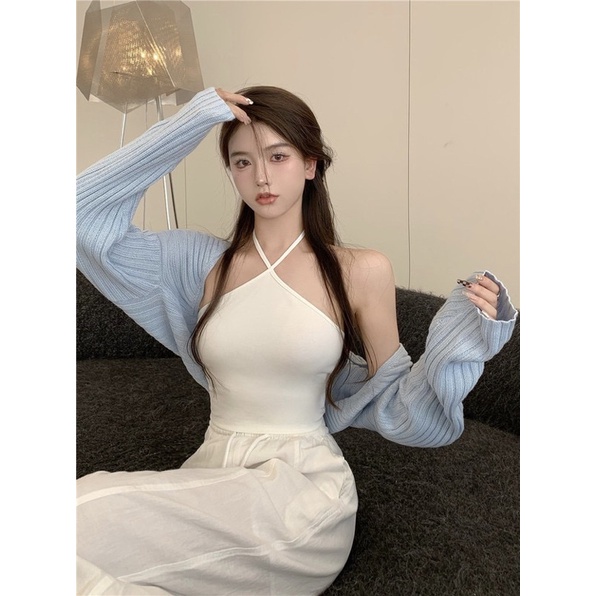 Áo Croptop Cổ Yếm MASSEC Chất Thun Gân Mềm Mịn Co Giãn GG2234