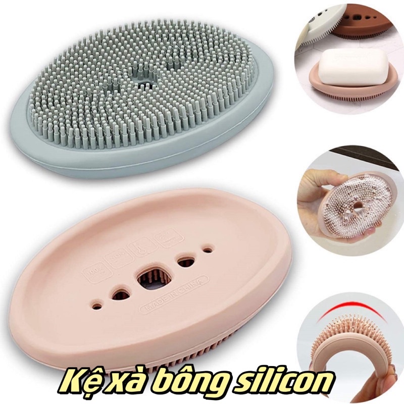 Kệ để xà bông nhà tắm đa năng silicon