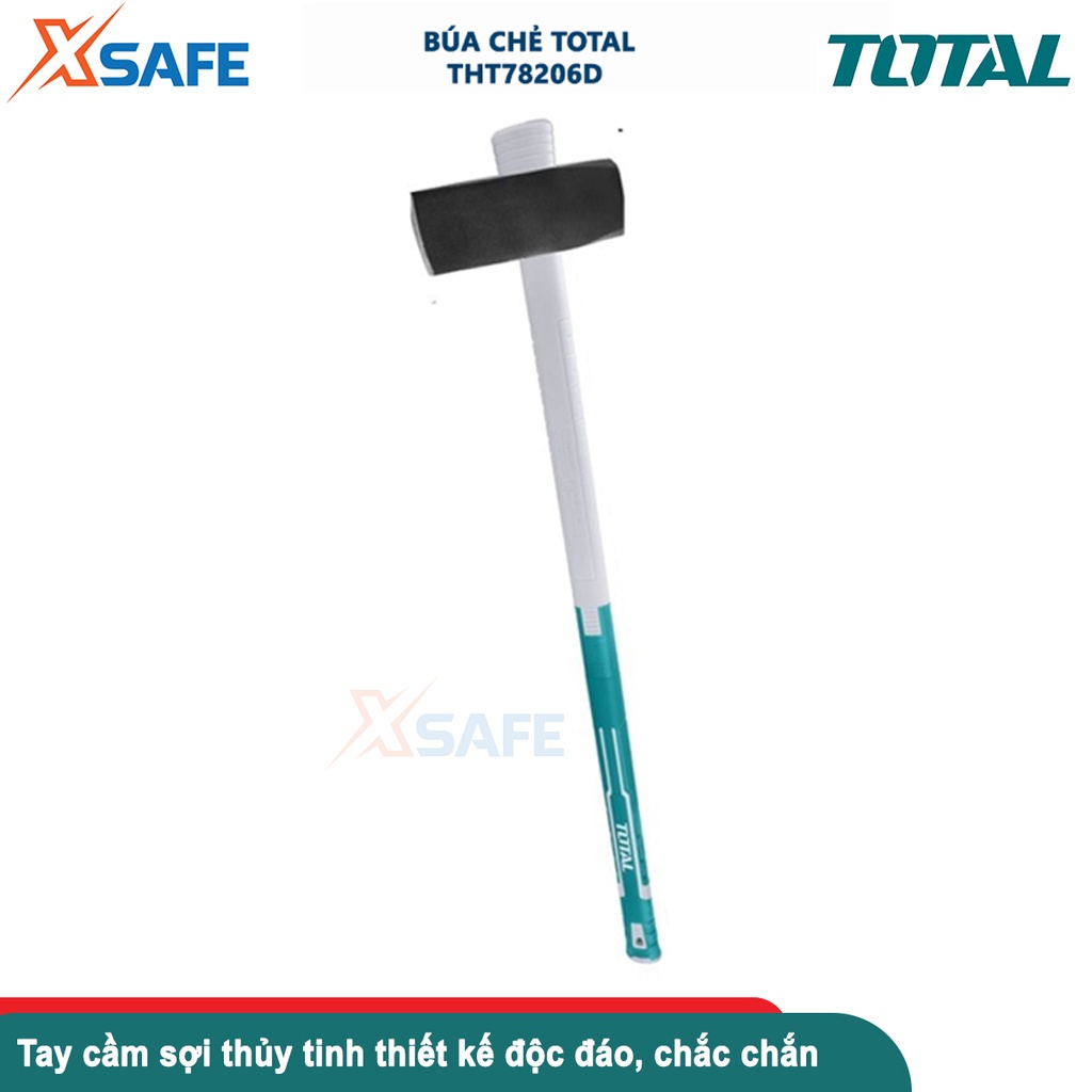 Búa chẻ 6LB TOTAL THT78206D, búa chẻ (tay cầm ngược) đầu búa được đúc rèn nguyên khối, chịu nhiệt - chính hãng